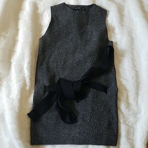 Zara Gray Tank Top with Black Tie